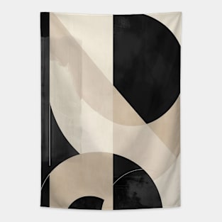 Black and Beige Abstract Nordic Tapestry