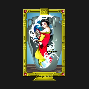 Geisha and Water - Temperantia Tarot T-Shirt