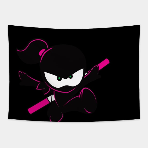 Ninja Kidz Pink Tapestry by TypeTees