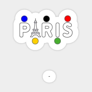 Paris White   color Olympic rings Magnet