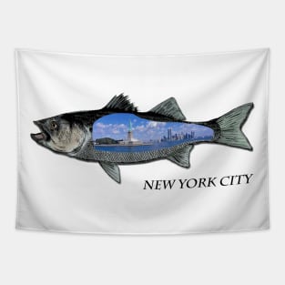 Striper fishing BY Statue of Liberty Tapestry