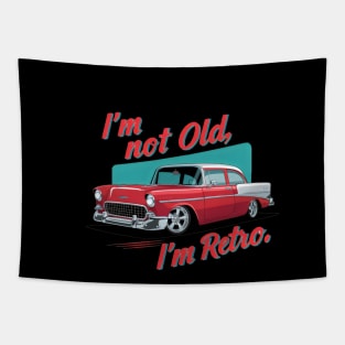 "Timeless Ride: Vintage Classic Car Artwork" - I,m Not Old Tapestry