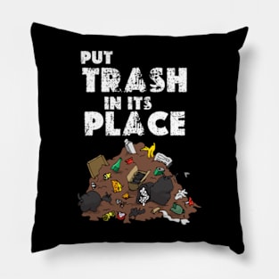 put trash in its place Pillow