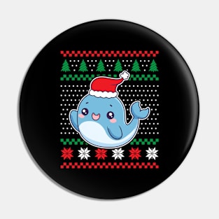 Ugly Christmas Sweaters Cute Whale Pin