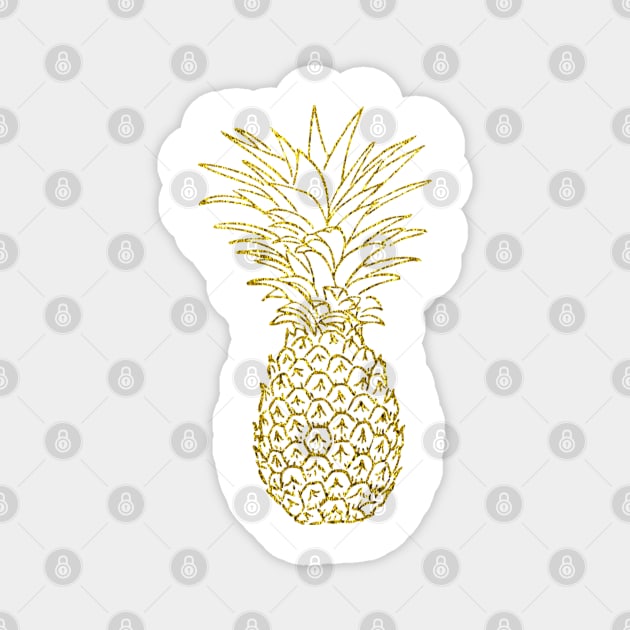 Pineapple Gold  Lucky Pineapples Cute Trendy Design Magnet by tamdevo1