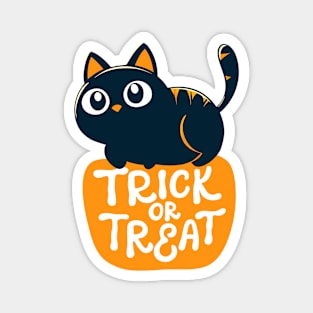 Cute Pumpkin Black Cat Lover Trick or Treat Funny Women Men Kids Magnet