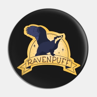 Ravenpuff Yellow and Blue Badger Eagle Pin