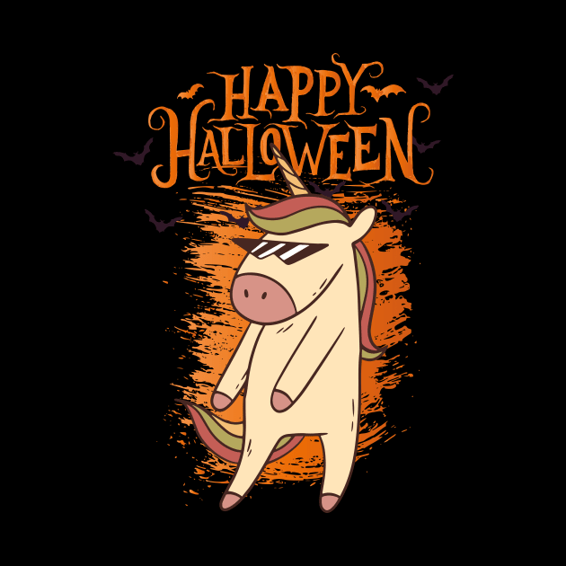 Halloween Happy Halloween Funny Unicorn Costume by Pummli