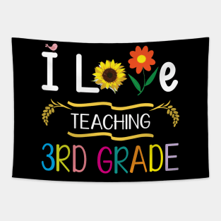 I Love Teaching 3rd Grade Students Teachers Back To School Tapestry