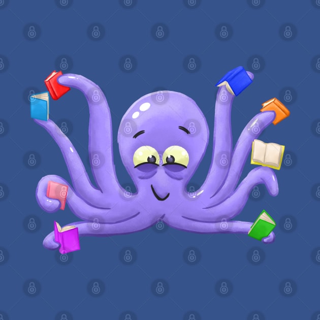 Octopus Loves Reading Books by ErinKantBarnard