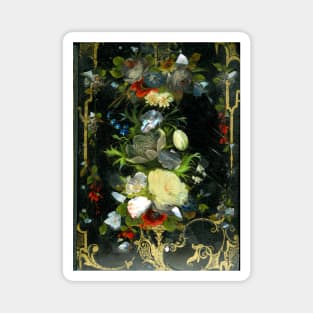 Victorian Flowers Inlaid Mother Of Pearl Design Magnet