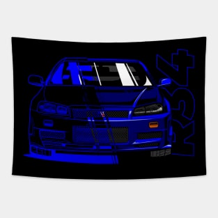 Skyline GT R34 Blue front Tapestry