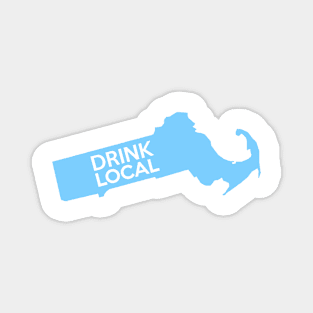 Massachusetts Drink Local MA Blue Magnet