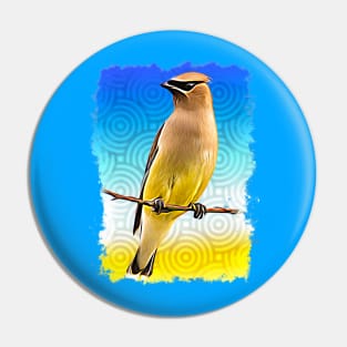 Colorful Cedar Waxwing Pin