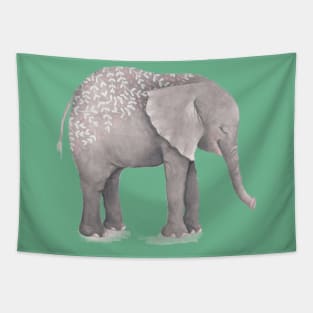 Cute Elephant with Flowers Tapestry