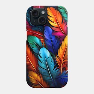 Colorful Feathers Background Design Phone Case