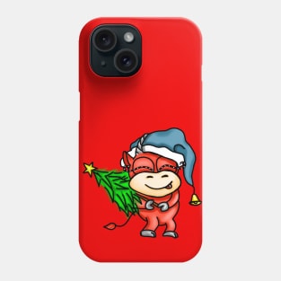 Christmas colored funny bulls Phone Case