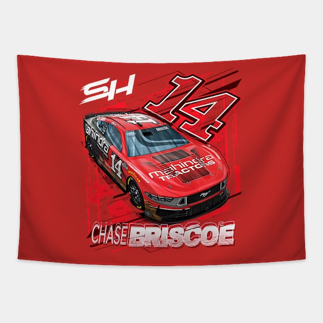 Chase Briscoe Red Car Tapestry by stevenmsparks