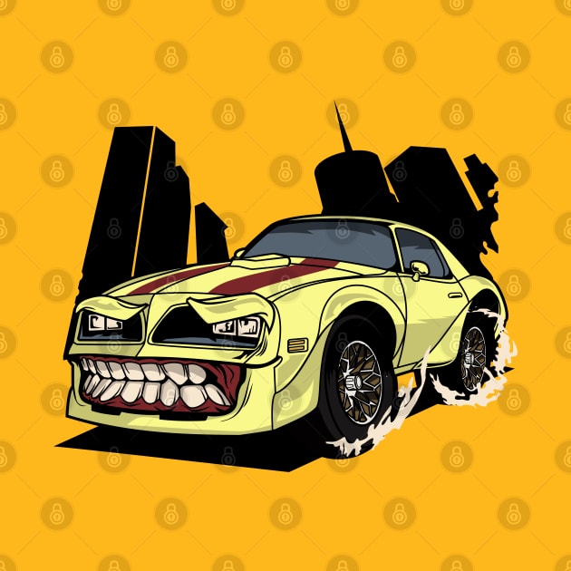 YELLOW MUSCLE CAR MONSTER by beanbeardy