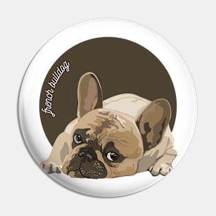 French Bulldog Frenchie Dog Breed Cursive Graphic Pin