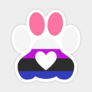 Pride Paw: Genderfluid Pride Magnet