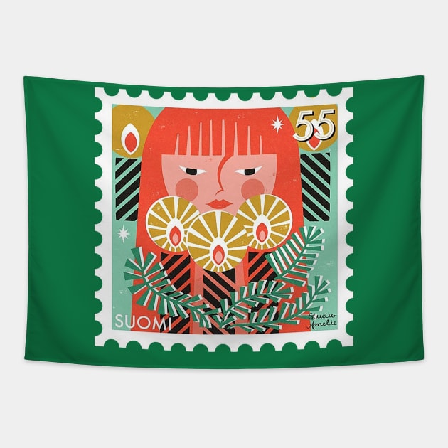 Another little stamp for a festive mood suomi Tapestry by studioamelie