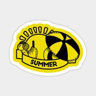 Lovely summer (Black) Magnet