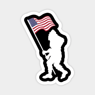 BIgfoot American Flag Funny Sasquatch USA Magnet