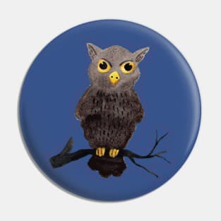 Halloween Spooky owl watercolor Pin