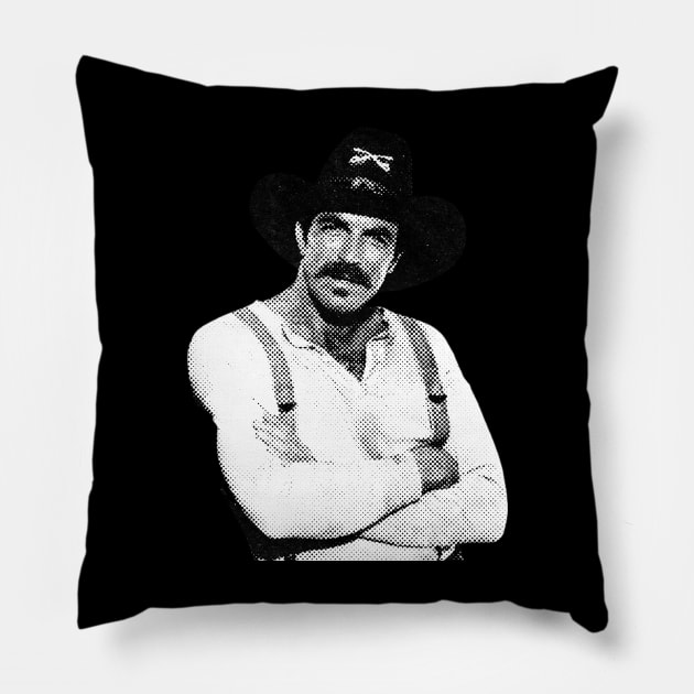 Tom Selleck Halftone Pillow by Resdis Materials