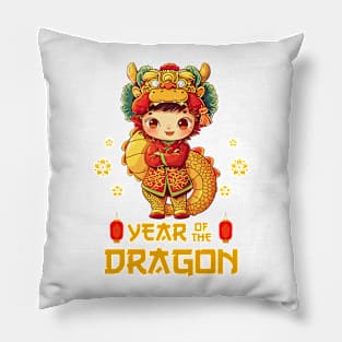 Year of the Dragon: Playful Dragon Boy at Chinese New Year! Pillow