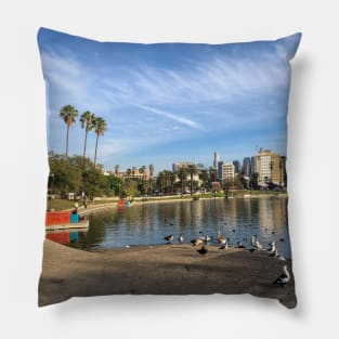 MacArthur Park Los Angeles Pond Reflection Pillow