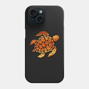 Golden Orange Ombre Faux Glitter Turtle Phone Case