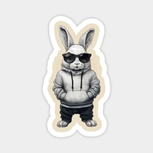 Bunny Face With Sunglasses Easter Day for Boys Men Kids Magnet