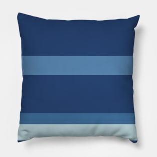 An unparagoned jumble of Light Grey, Police Blue, Rackley and Queen Blue stripes. Pillow