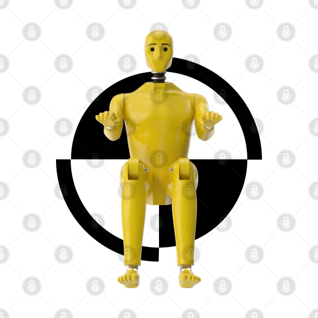 Crash Test Dummy Yellow Man Testing Car Crash by ActivLife