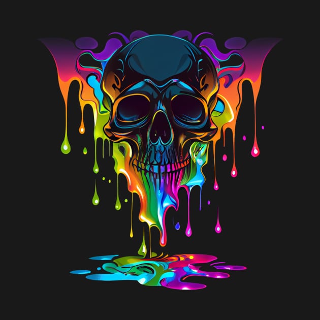 Melt into the Unknown Psychedelic Skull by MindTankArt