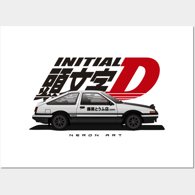 Poster for Sale avec l'œuvre « AE86 Initial D » de l'artiste squeal tires