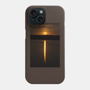 Night landscape of moon rise over calm lake Phone Case