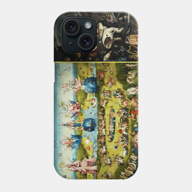 Garden of Earthly Delights , Paradise and Hell by Hieronymus Bosch Phone Case by BulganLumini