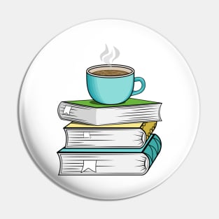 Books And Coffee Pin