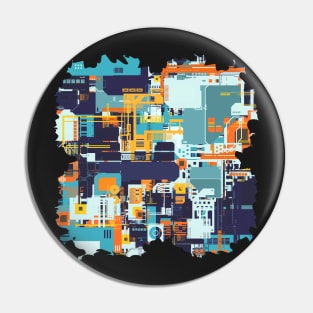 Tech Geek Abstract Pattern Pin