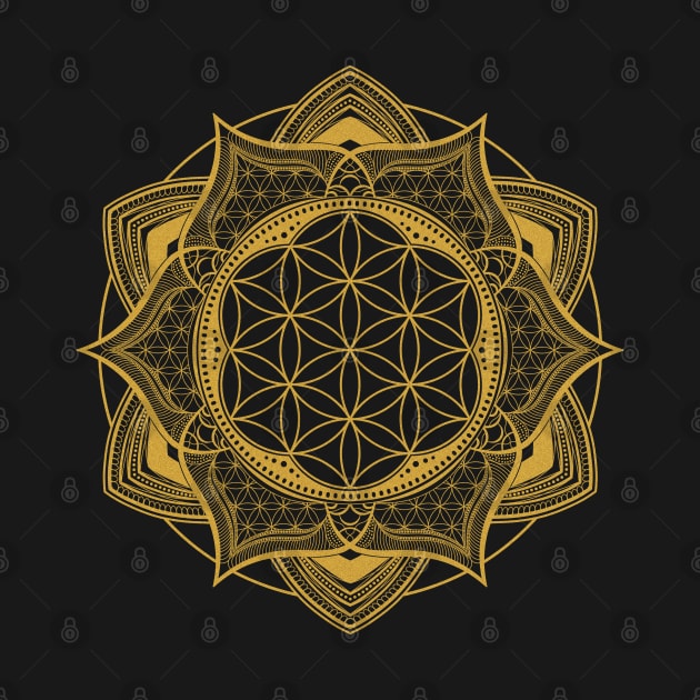 Golden Flower Of Life by CelestialStudio