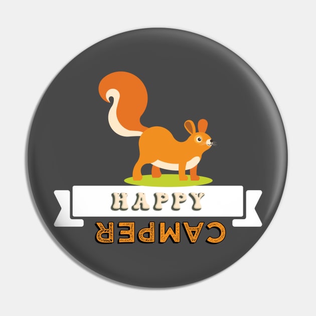Happy camper squirrel Pin by Toonstruction