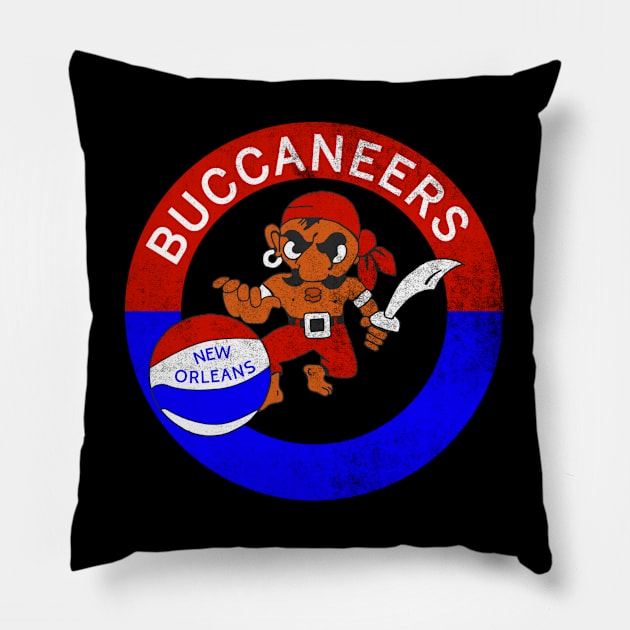 Vintage New Orleans Buccaneers Basketball Pillow by LocalZonly