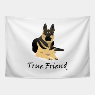 Lying German Shepherd Dog is a True Friend Tapestry