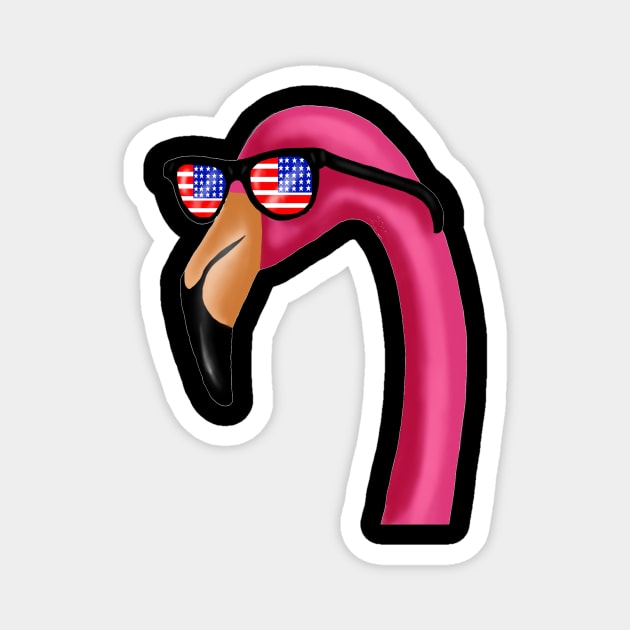 Flamingo USA America Miami, Love Flamingos Tropical Magnet by logiamerch