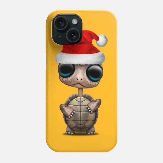 Christmas Turtle Wearing a Santa Hat Phone Case by jeffbartels