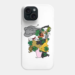 St Patricks Day Shamrock Animals Phone Case