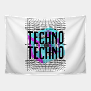 TECHNO  - Bold Geometry (Black) Tapestry